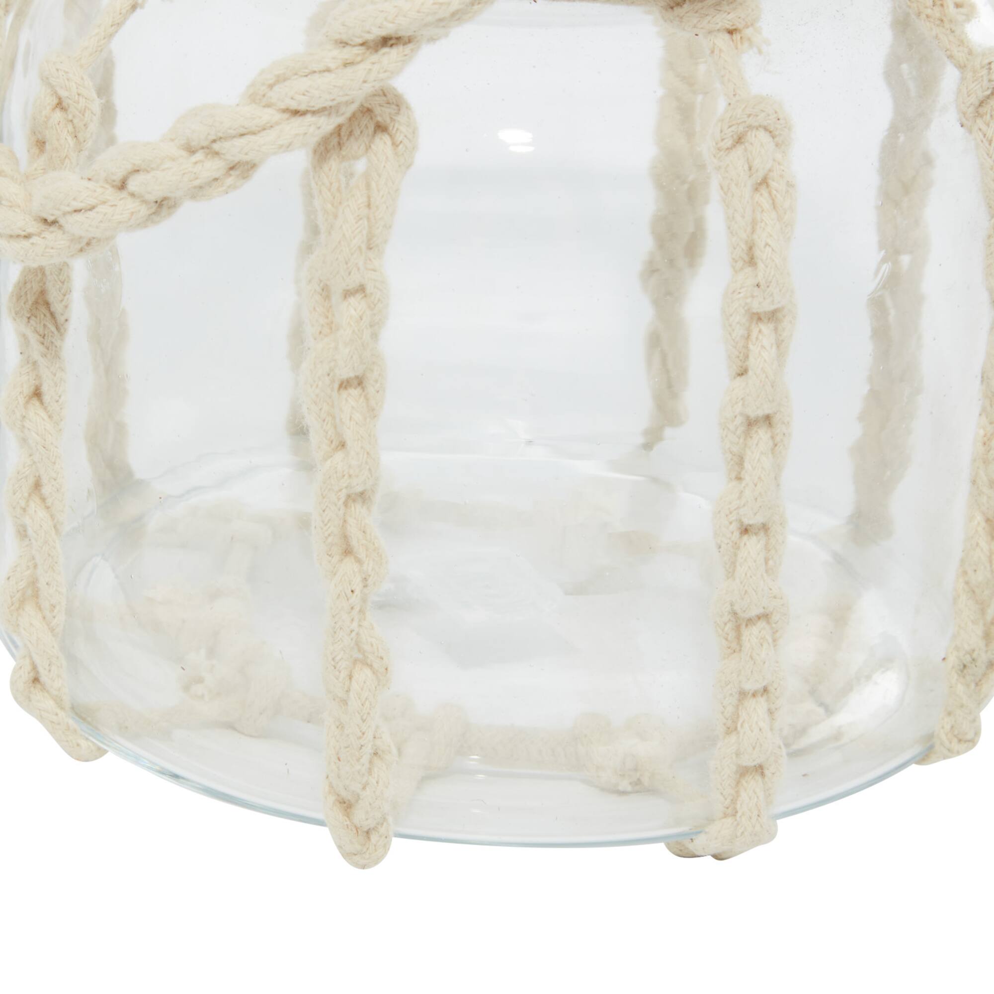 White Glass Coastal Lantern, 6" x 6" x 6"